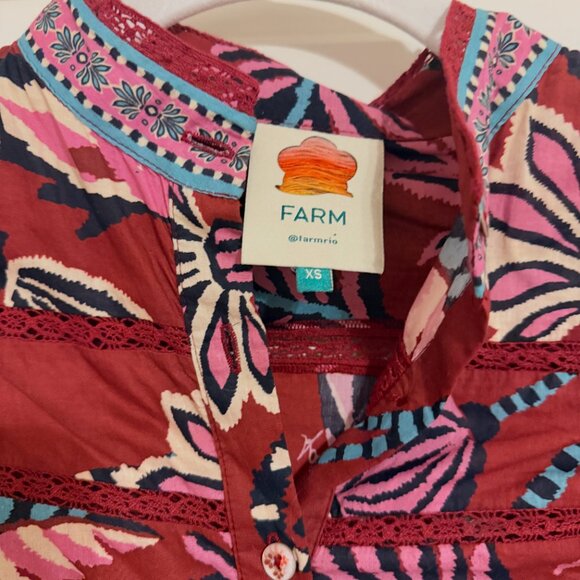 FARM RIO Mock-Neck Ruffle Blouse - Picture 3 of 3